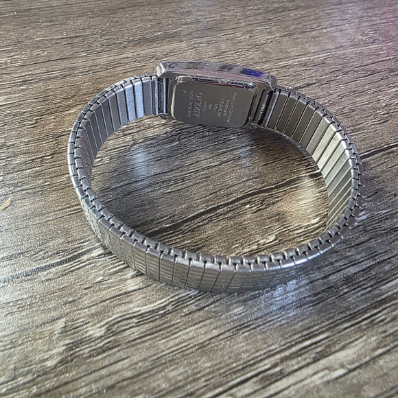 Adolfo Silver Watch with Crystal Accents - Picture 5 of 6